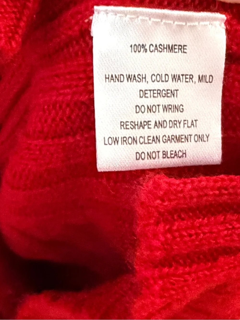Overland Red Cashmere Turtleneck Sweater